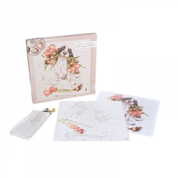 Malování podle čísel Wrendale Designs – pejsek s tulipány Aladine