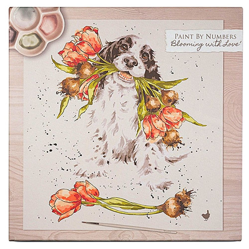 Malování podle čísel Wrendale Designs – pejsek s tulipány Aladine