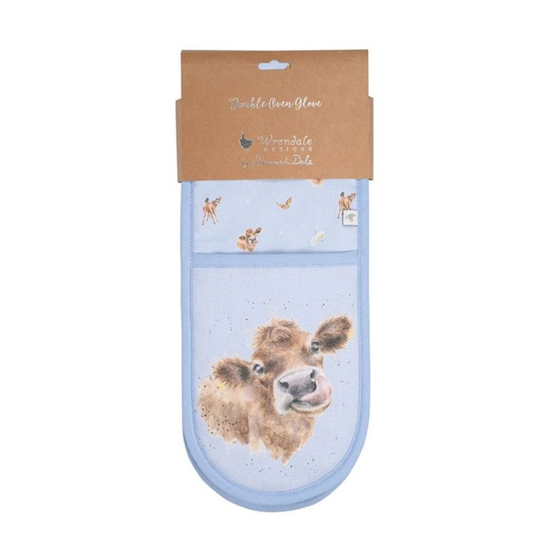 Wrendale Designs Dvojitá kuchyňská chňapka Wrendale Designs "Farmyard Friends" - Krávy