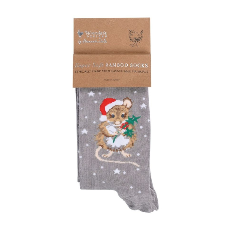 Wrendale Designs Dámské ponožky Wrendale Designs "Christmouse" - Myška, vánoční