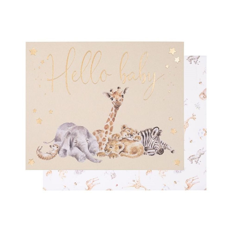 Wrendale Designs Přání k narození dítěte Wrendale Designs "Little Savannah" - Africká zvířátka