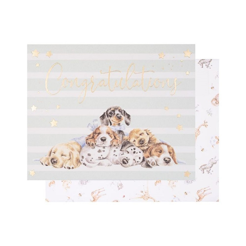 Wrendale Designs Přání k narození dítěte Wrendale Designs "Little Paws" - Štěňátka