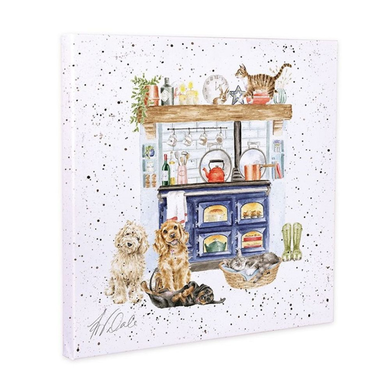 Wrendale Designs Obraz Wrendale Designs "Country Kitchen", 20x20 cm - Mazlíčci v kuchyni