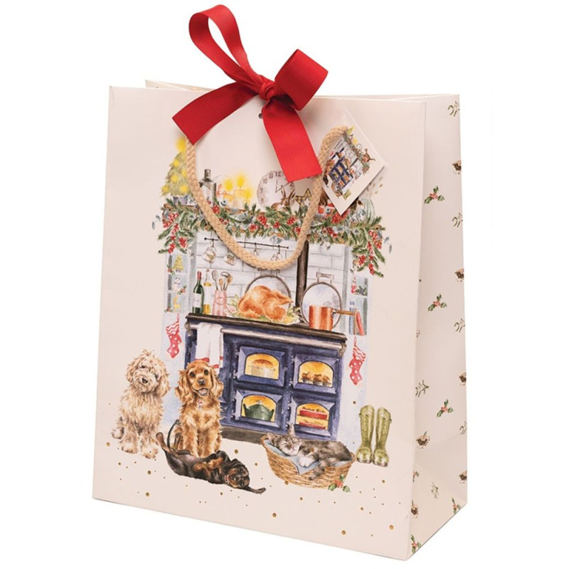 Wrendale Designs Dárková taška Wrendale Designs "The Country Christmas Kitchen", velká - Vánoční mazlíčci