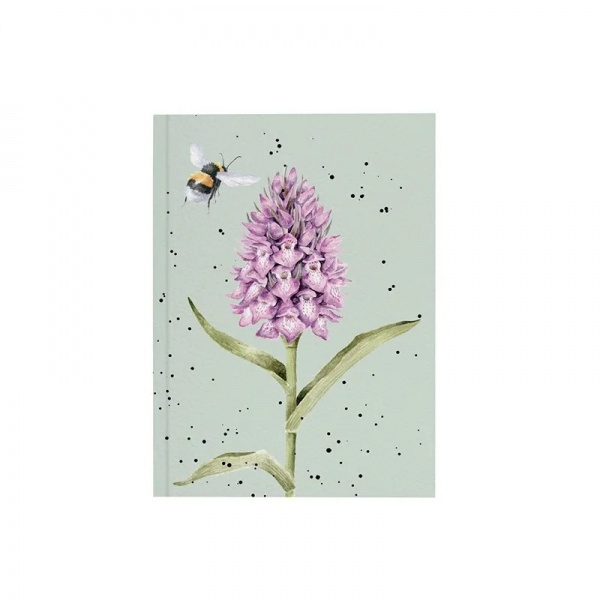 Zápisník Wrendale Designs Marsh Orchid, A6, 48 l., linkovaný - Prstnatec a včelka Aladine