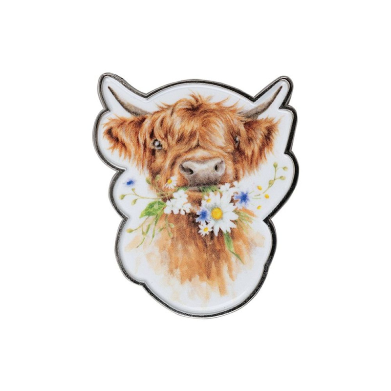 Wrendale Designs Kovová brož Wrendale Designs "Daisy Coo" - Kráva