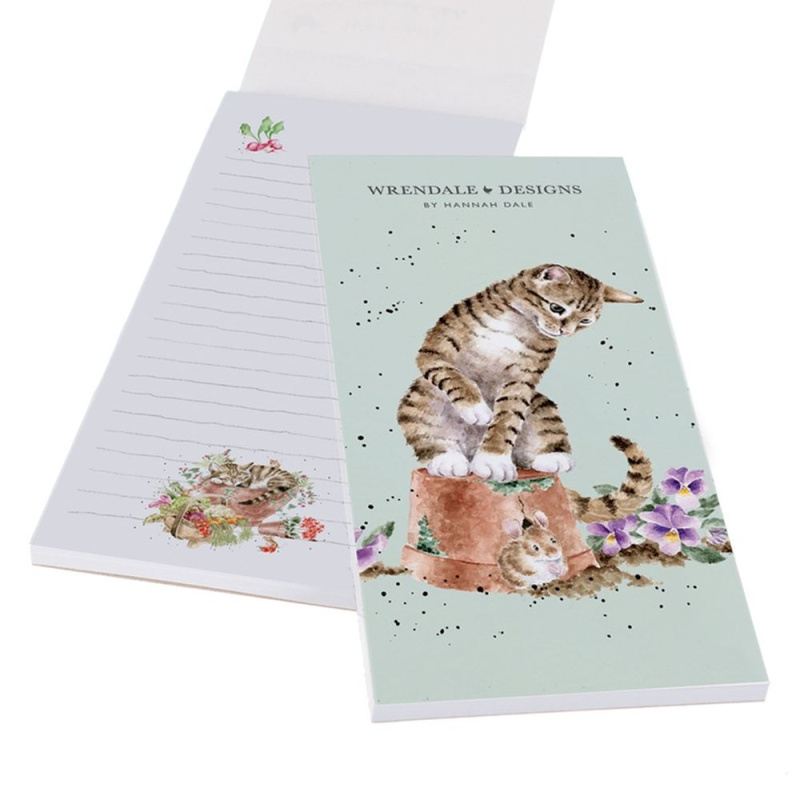 Wrendale Designs Nákupní seznam s magnetem Wrendale Designs "Hide and Squeak" - Kočka a myš