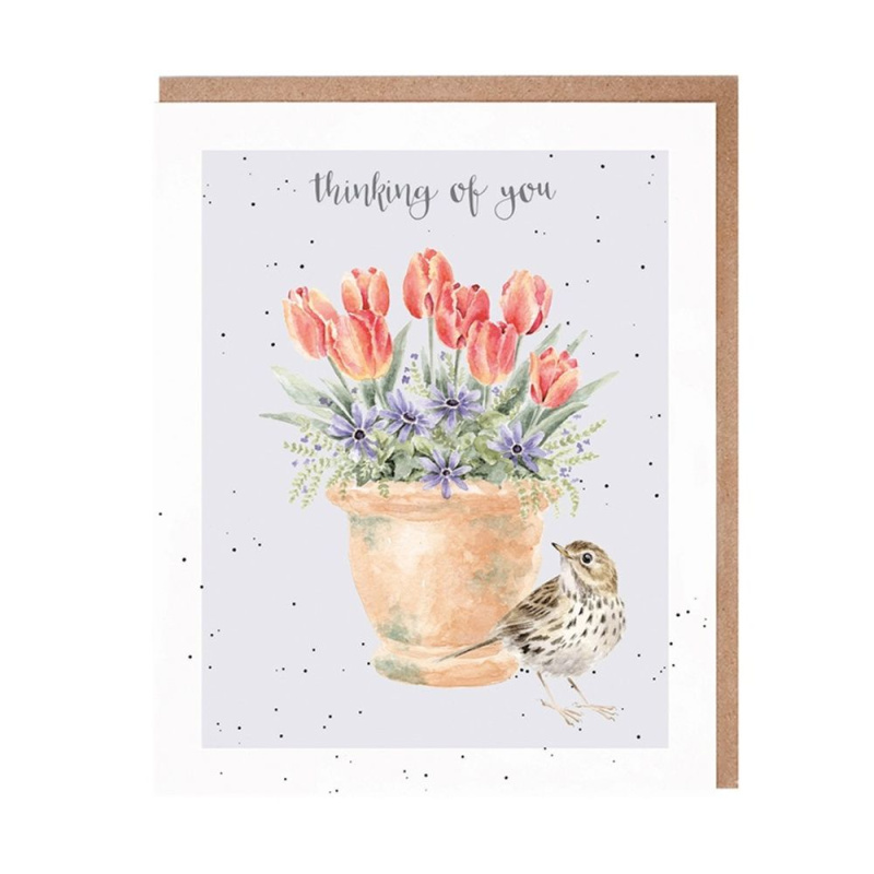Wrendale Designs Přání Wrendale Designs "The Meadow Pipit" - Linduška a tulipány