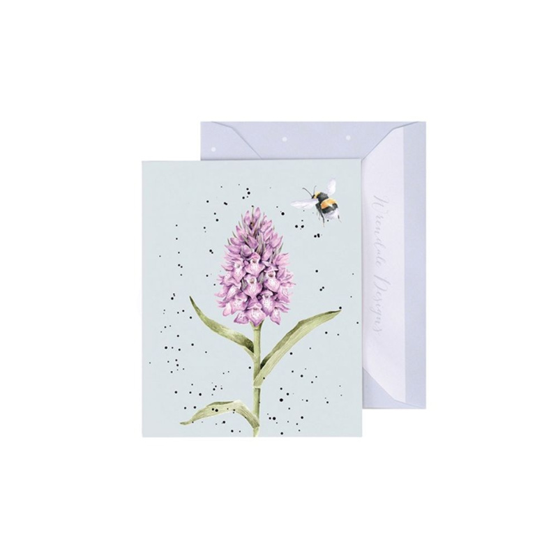 Wrendale Designs Dárková kartička Wrendale Designs "Marsh Orchid" - Prstnatec a včelka