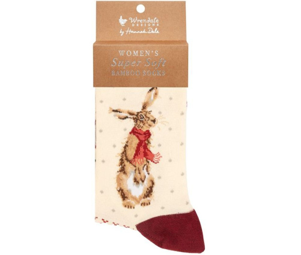 Wrendale Designs Dámské ponožky Wrendale Designs "Winter Hare" - Zajíc, vánoční