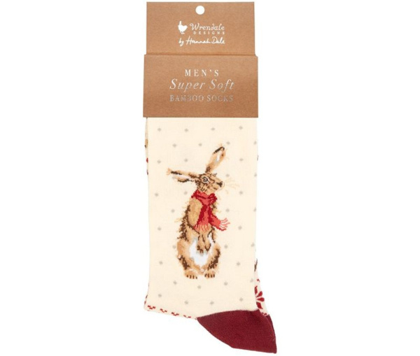 Wrendale Designs Pánské ponožky Wrendale Designs "Winter Hare" - Zajíc, vánoční