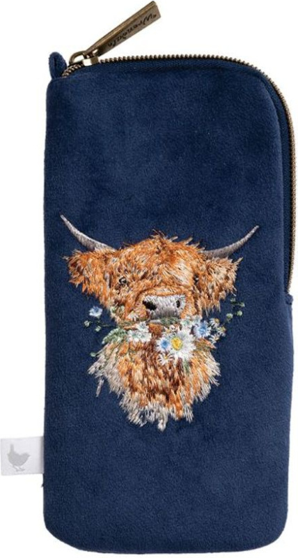 Wrendale Designs Vyšívané pouzdro na brýle Wrendale Designs "Daisy Coo" - Kráva