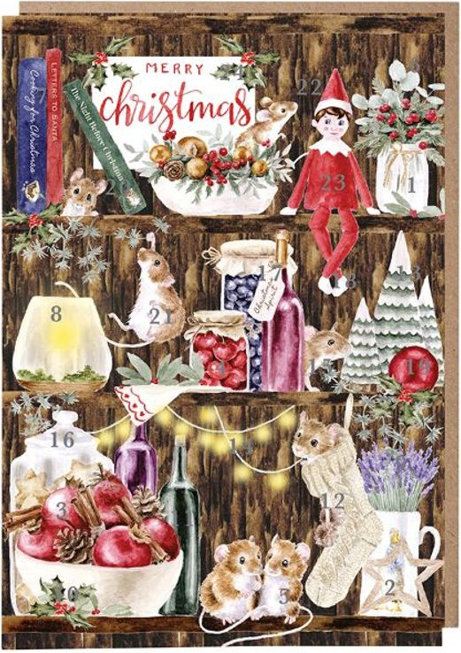 Wrendale Designs Přání s adventním kalendářem Wrendale Designs "The Christmas Pantry", A5 - Myšky
