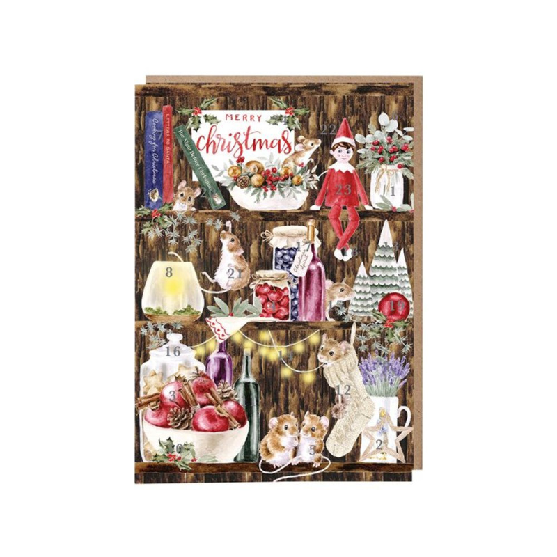 Wrendale Designs Přání s adventním kalendářem Wrendale Designs "The Christmas Pantry", A5 - Myšky