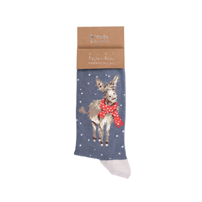 Wrendale Designs Pánské ponožky Wrendale Designs "All Wrapped Up" - Oslík, vánoční