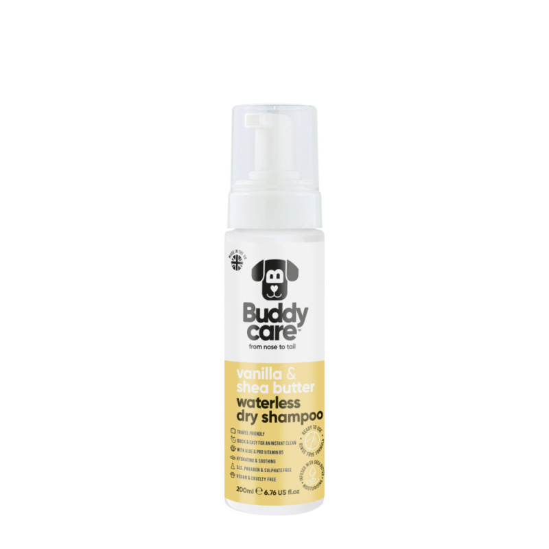 Buddycare Vanilla & Shea Butter suchý šampon pro psy 200 ml