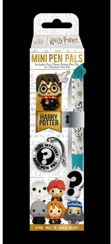 CurePink Plastová propiska s připínacími figurkami Harry Potter Mini kamarádi propiska Harry figurka blindbox figurka HP712442