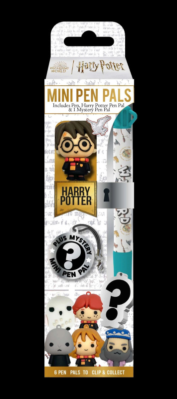 CurePink Plastová propiska s připínacími figurkami Harry Potter Mini kamarádi propiska Harry figurka blindbox figurka HP712442