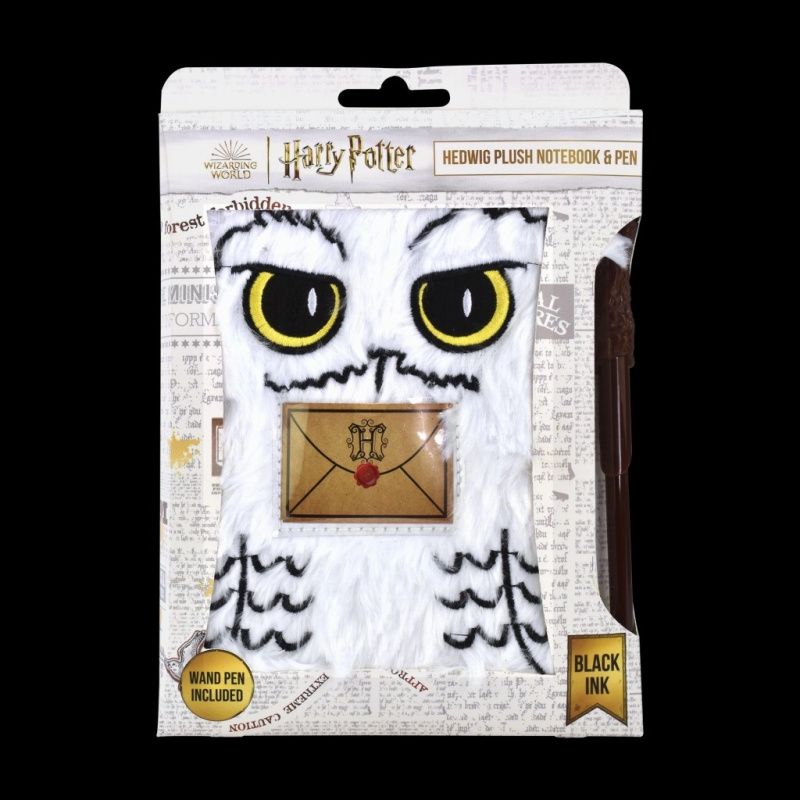 CurePink Poznámkový A5 blok s propiskou Harry Potter Hedvika 14,8 x 21 cm HP713524