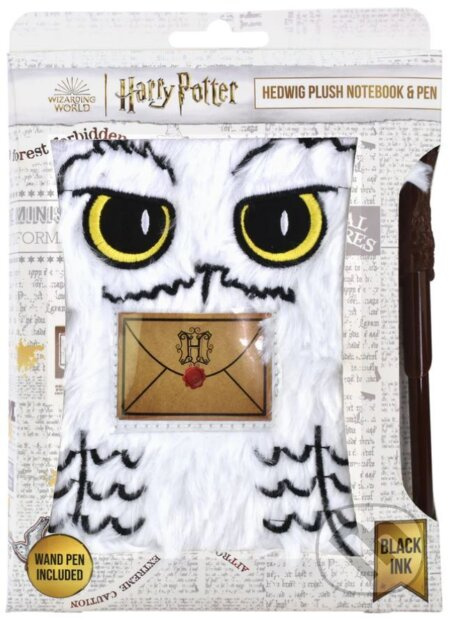 CurePink Poznámkový A5 blok s propiskou Harry Potter Hedvika 14,8 x 21 cm HP713524