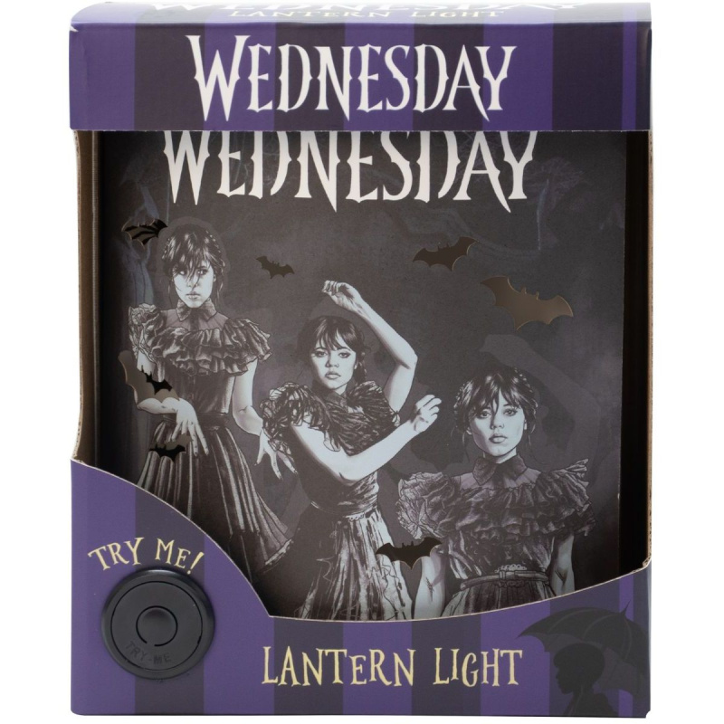 Dekorativní lampa Wednesday – gotický lampion s motivem tančící WEDNESDAY