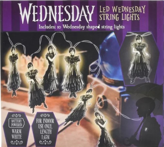 Wednesday světelný řetěz na baterie 130 cm