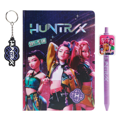 K-pop Demon Hunters darčekový set (zápisník, pero, kľúčenka - Huntrix)  DPL6