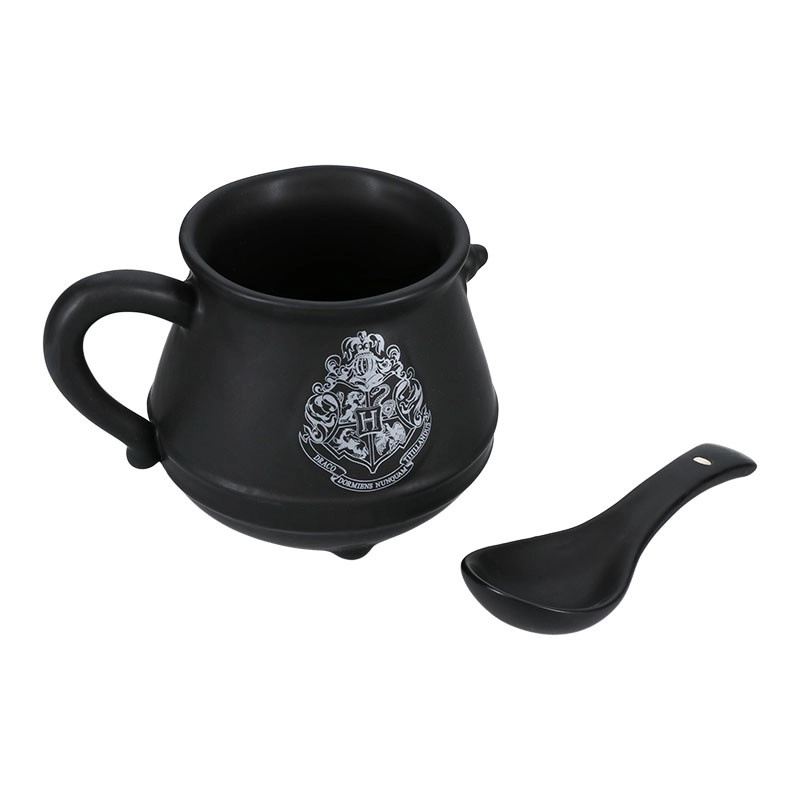 CurePink Keramický 3D hrnek s lžící Harry Potter Kotlí 500 ml