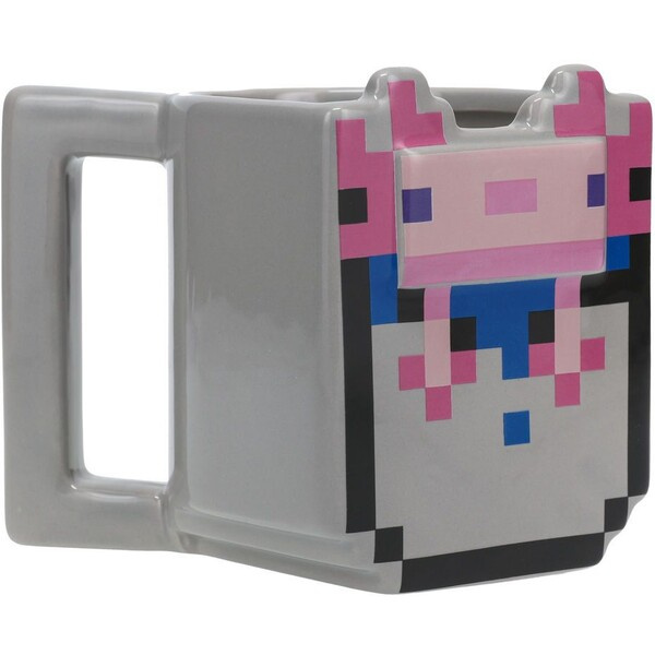 CurePink 3D keramický hrnek Minecraft Axolotl 400 ml