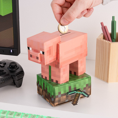 Pokladnička minecraft prasátko PIG licencovaná Vícebarevná