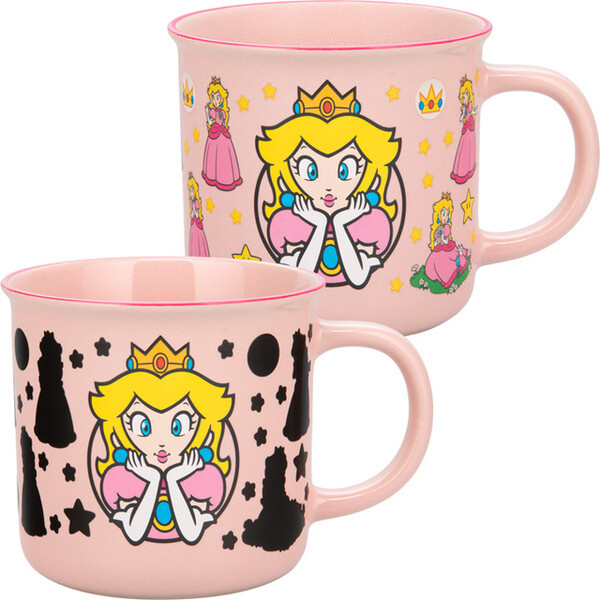 Hrnek Paladone Super Mario - Peach (měnící se motiv) 350 ml Vícebarevná