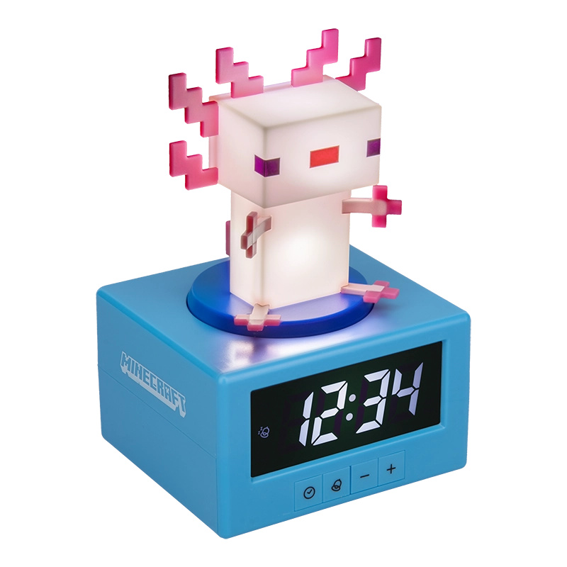 Minecraft budík Axolotl – analogový budík pro fanoušky MINECRAFT