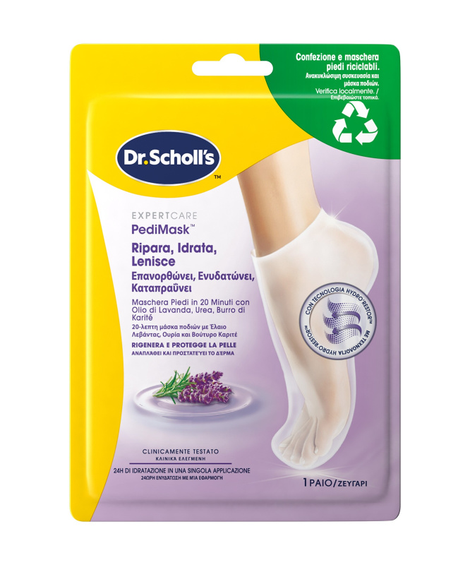 Scholl Expert Care regenerační maska na chodidla ve formě ponožek s vůní levandule 1 pár