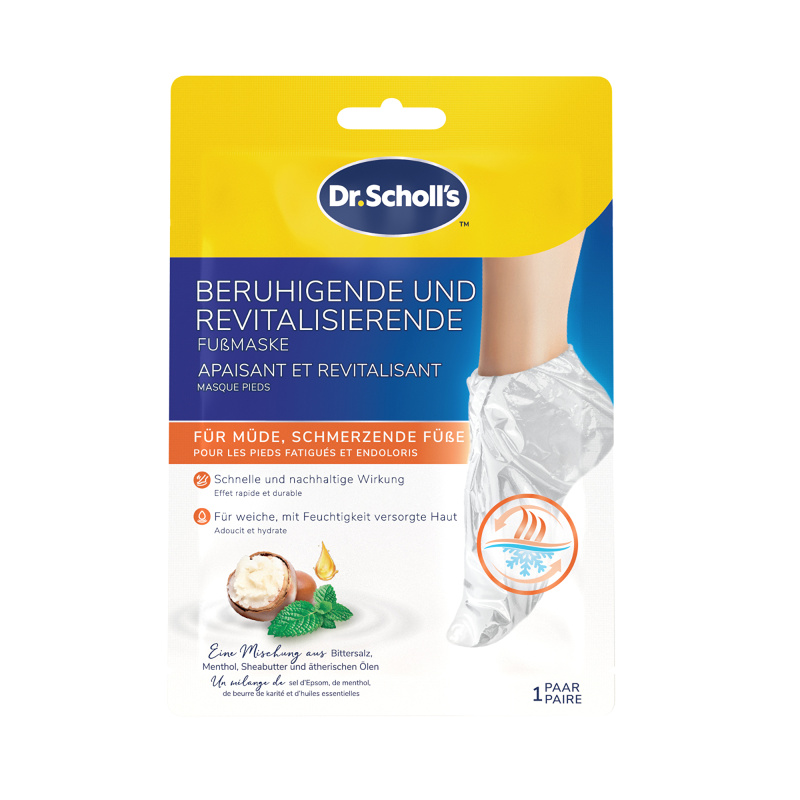 Scholl Pedimask™ Soothing & Revitalizing osvěžující a zklidňující maska na unavené nohy 1 pár