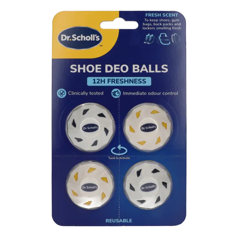 Scholl Odour-X Shoe Deo Balls osvěžující kuličky do obuvi 4 ks