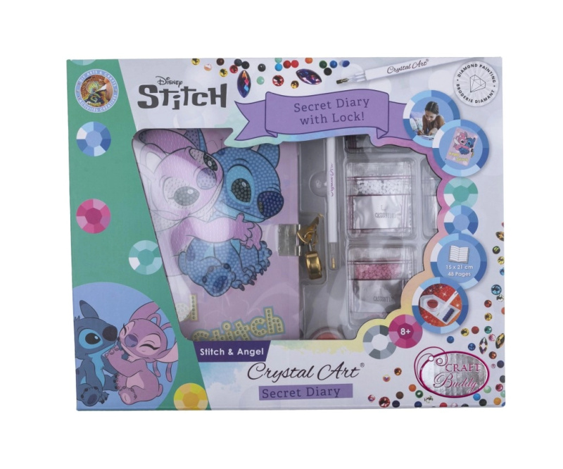 Crystal Art zamykací blok Stich a Angel A5