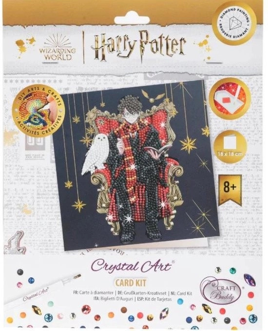 Crystal Art pohlednice Harry Potter a Hedvika 18 × 18 cm
