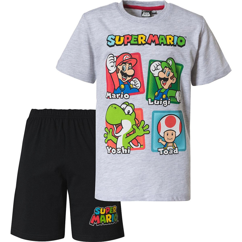 Dětské pyžamo Super Mario šedo-černé – Velikost: 110