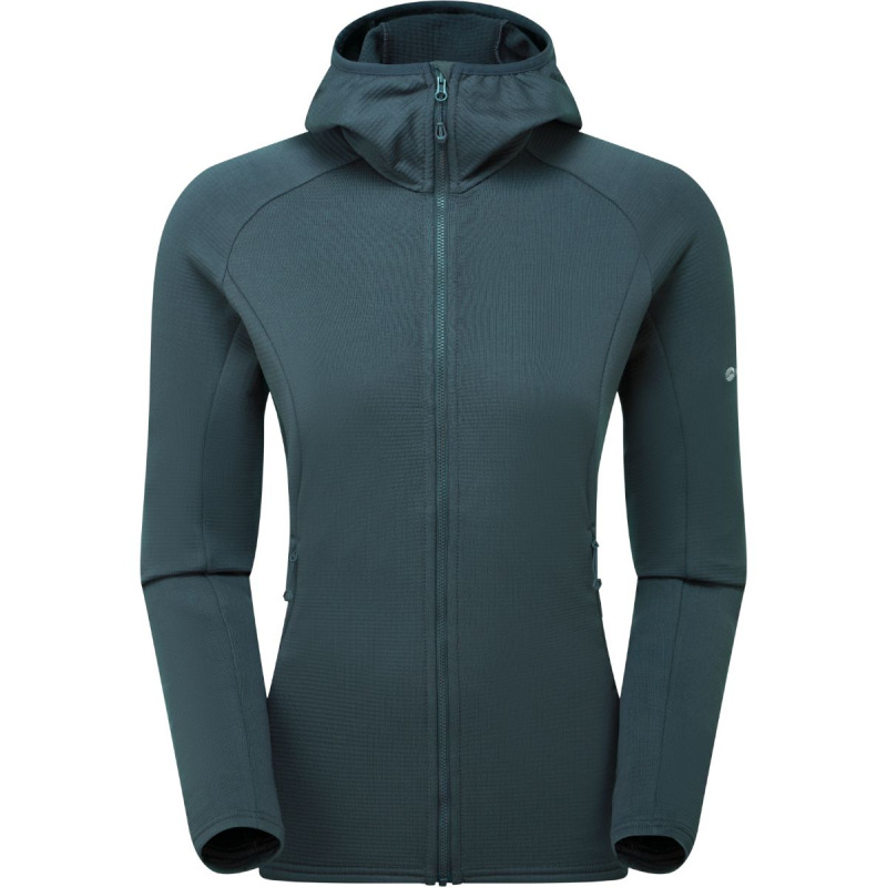 Montane F Protium Hoodie, fleecová mikina, dámská, tmavě zelená