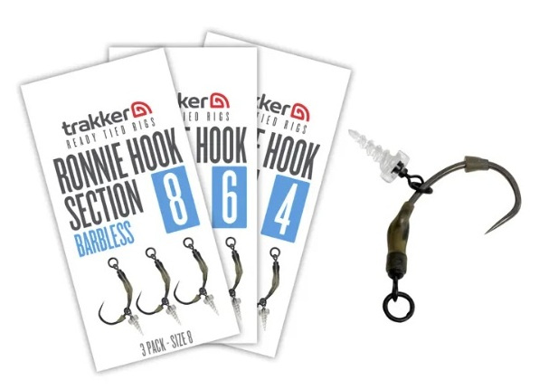 Trakker návazce koncová část ronnie hook section barbless 3 ks - velikost háčku 8
