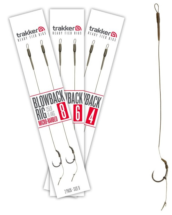 Trakker návazce blowback ready rig barbed 25 lb 2 ks - velikost háčku 8