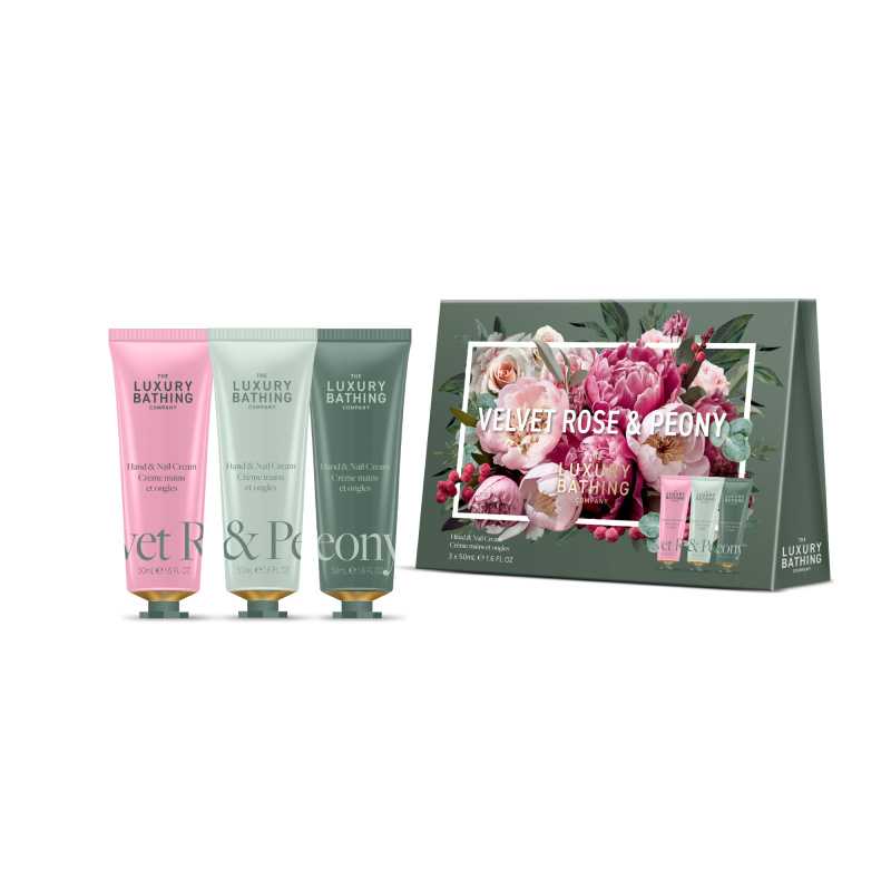 Grace Cole Dárková sada krémů na ruce Růže & Pivoňka 3x50 ml