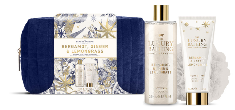 Grace Cole Dárková sada péče o tělo v taštičce Bergamot, Zázvor & Lemongrass 3 ks
