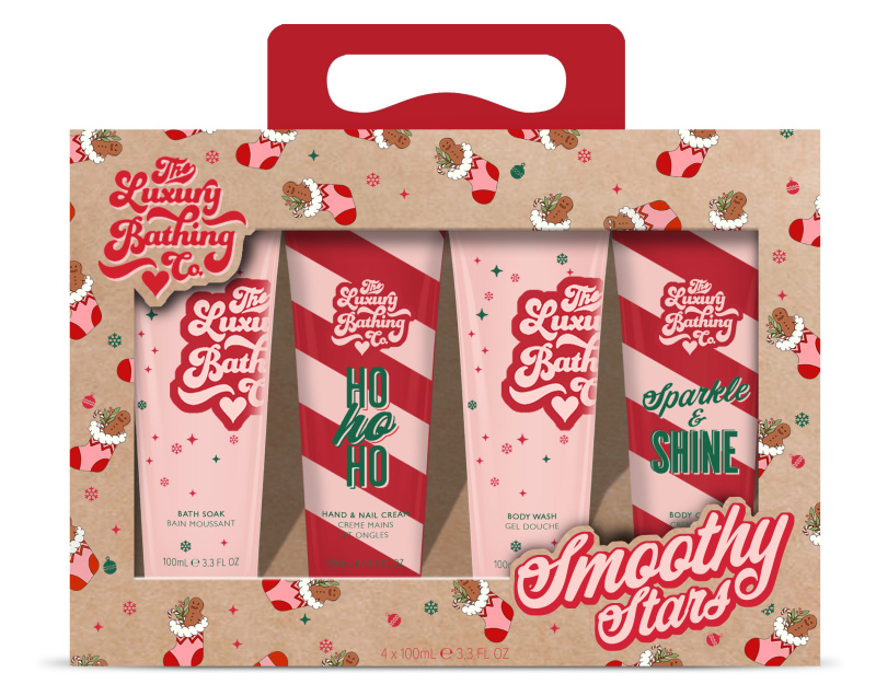 The Luxury Bathing Company Dárková sada pečující kosmetiky Vánoční cukrovinky, Kakao & Vanilka 4 ks