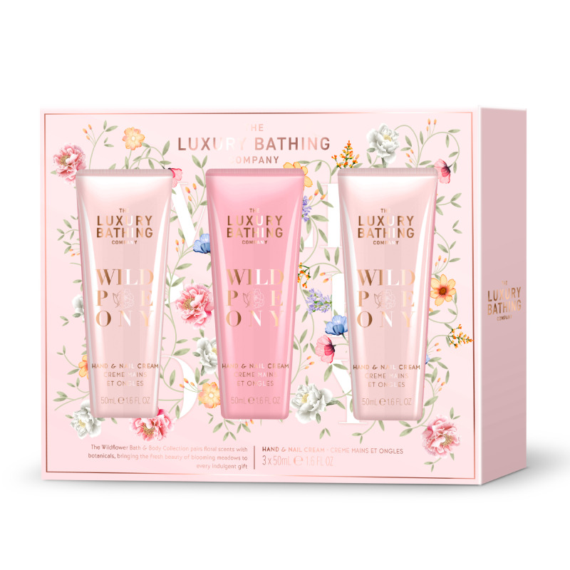 Grace Cole Dárková sada krémů na ruce Pivoňka, Broskev & Malina 3x50 ml