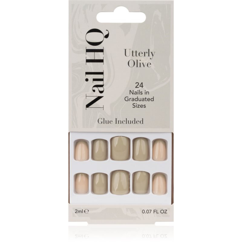 Nail HQ Square umělé nehty Utterly Olive 24 ks