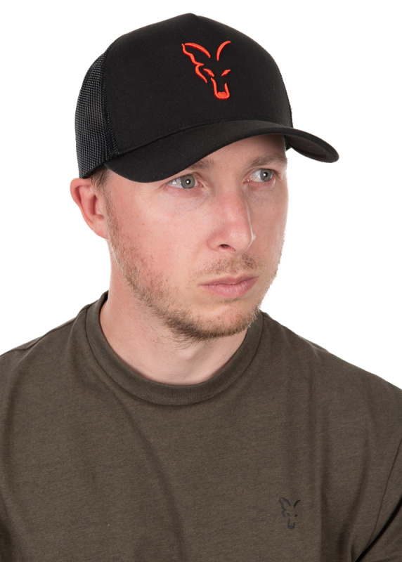 Fox kšiltovka collection trucker cap black orange