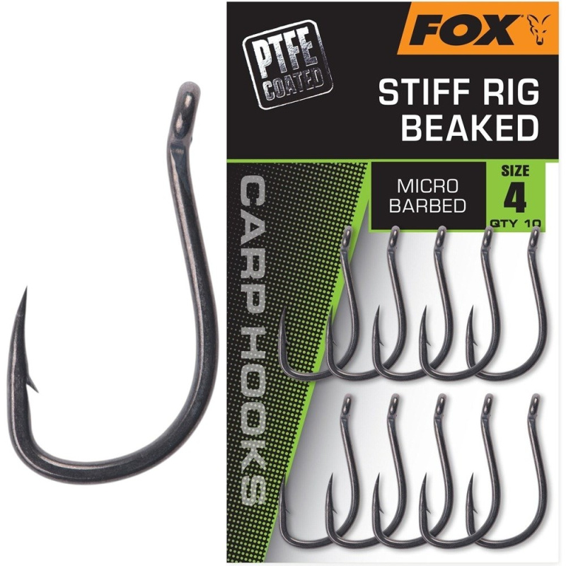 Fox háčky stiff rig beaked 10 ks - velikost 8