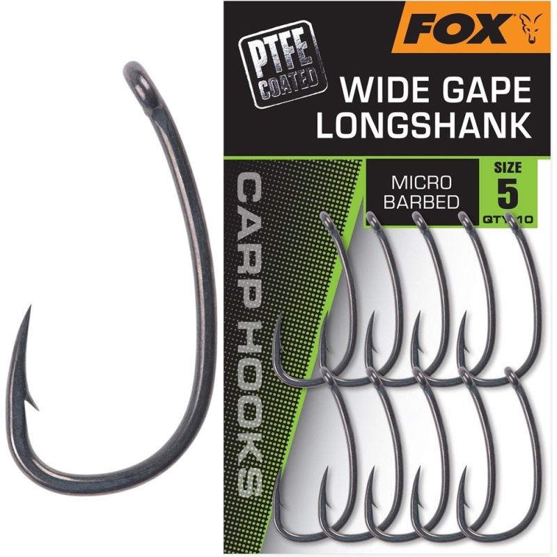 Fox háčky wide gape long shank 10 ks - velikost 4