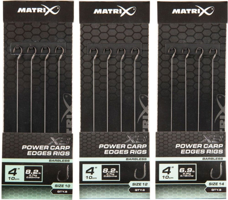 Matrix návazec x3 power carp rigs edge 10 cm - velikost háčku 12